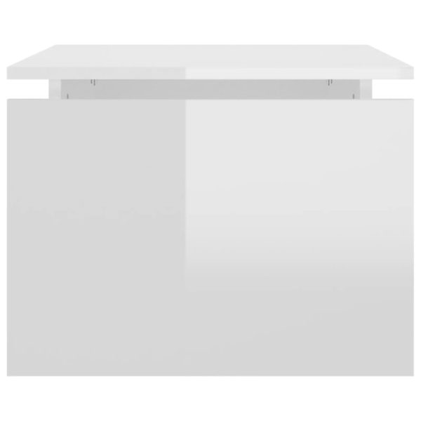 Tavolino Da Salotto Bianco Lucido 68x50x38 Cm Legno Multistrato - Image 6