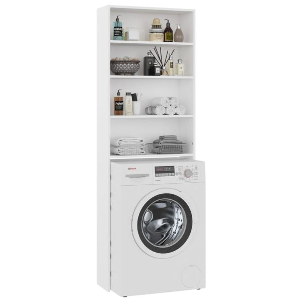 Mobile Per Lavatrice Bianco 64x24x190 cm - Image 5