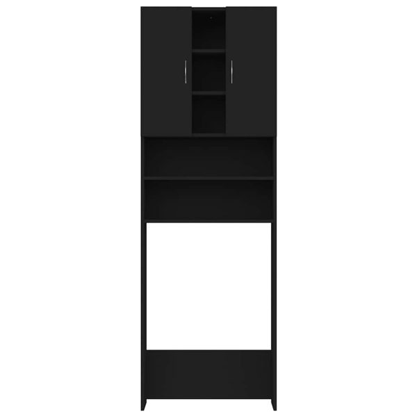 Mobile Per Lavatrice Nero 64x25,5x190 cm - Image 3