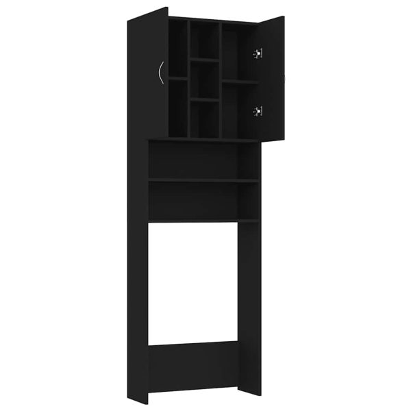 Mobile Per Lavatrice Nero 64x25,5x190 cm - Image 5