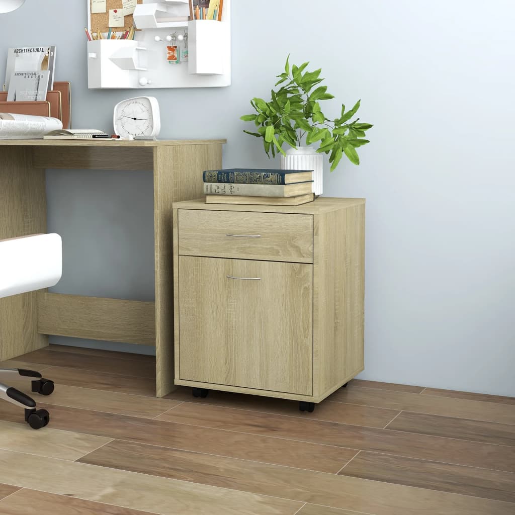 Armadietto Con Ruote Rovere Sonoma 45x38x54cm Legno Multistrato