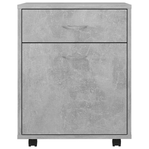 Mobiletto Con Ruote Grigio Cemento 45x38x54cm Legno Multistrato - Image 4