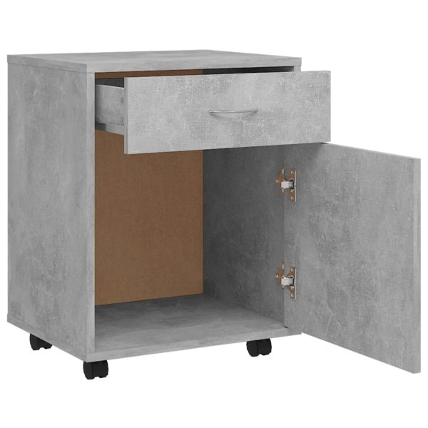 Mobiletto Con Ruote Grigio Cemento 45x38x54cm Legno Multistrato - Image 6