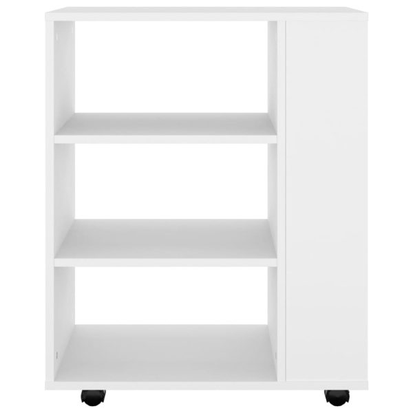 Mobiletto Con Rotelle Bianco 60x35x75cm In Legno Ingegnerizzato - Image 4