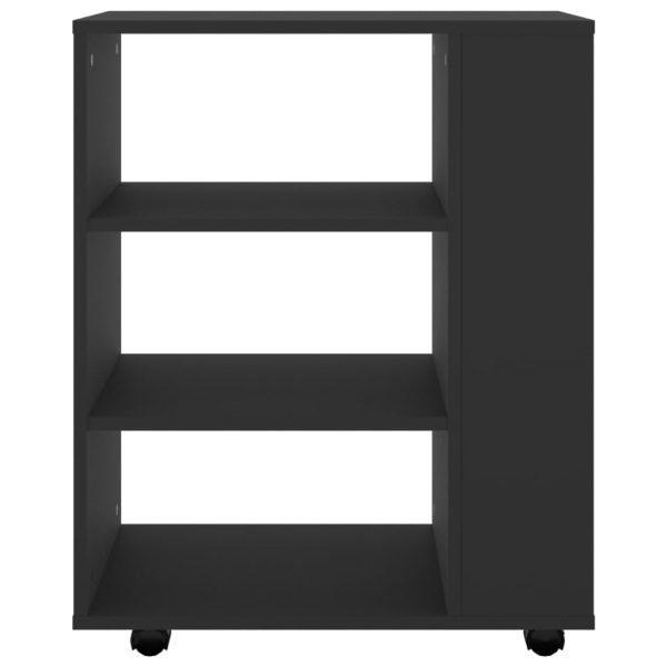Mobiletto Con Ruote Nero 60x35x75 Cm In Legno Multistrato - Image 4