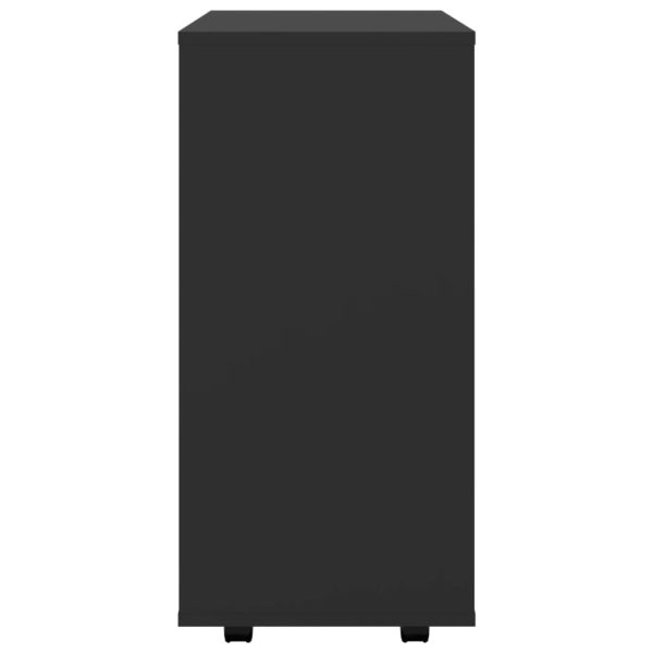 Mobiletto Con Ruote Nero 60x35x75 Cm In Legno Multistrato - Image 6