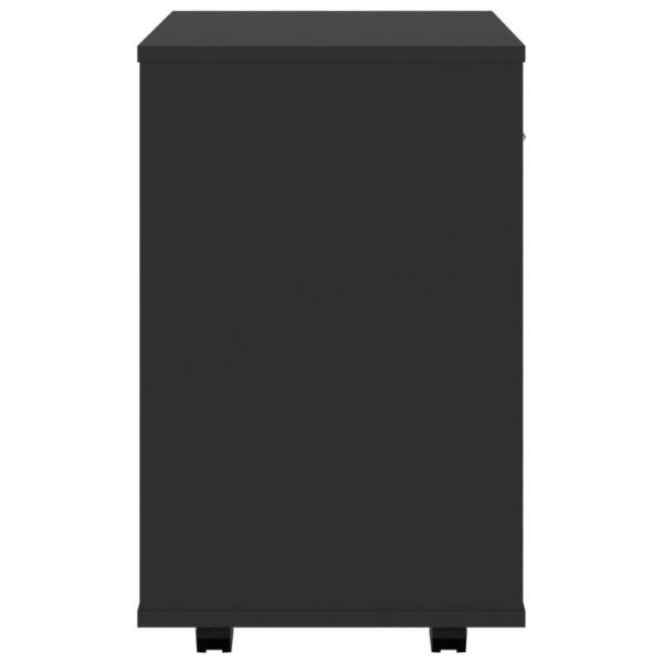 Mobiletto Con Ruote Nero 46x36x59 Cm In Legno Multistrato - Image 5