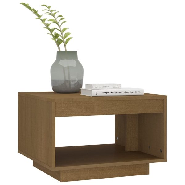 Tavolino Da Salotto Marrone 50x50x33,5cm Legno Massello Di Pino - Image 3