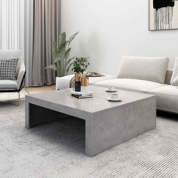 Tavolino Da Salotto Grigio Cemento 100x100x35 Cm Truciolato - Image 3