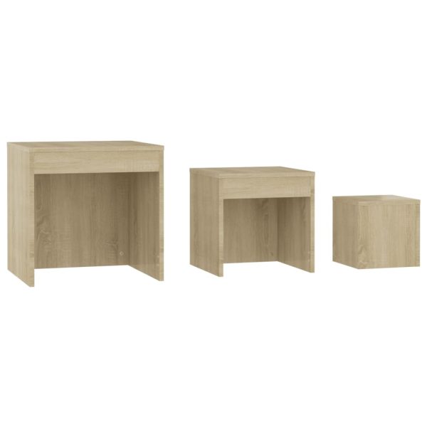 Tavolini Impilabili 3 Pz Rovere Sonoma In Truciolato - Image 5