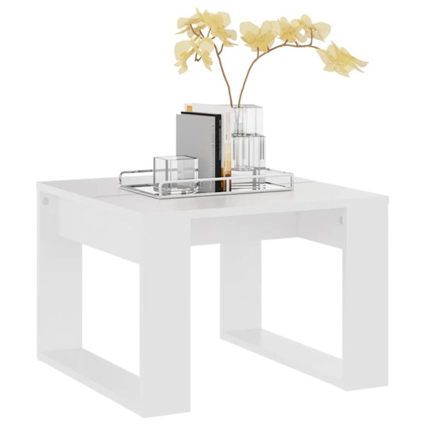 Tavolino Bianco 50x30x50 Cm In Legno Multistrato - Image 4