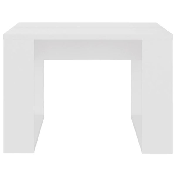 Tavolino Bianco 50x30x50 Cm In Legno Multistrato - Image 5