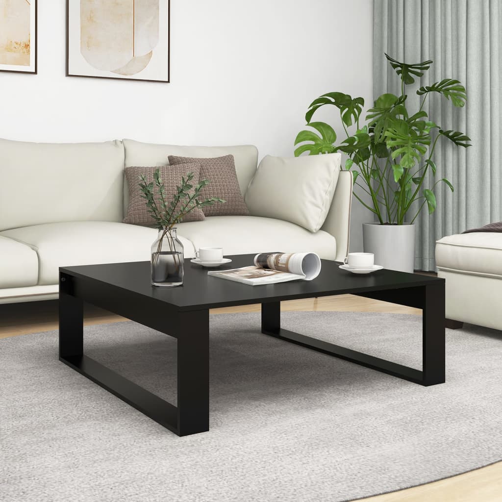 Tavolino Da Salotto Nero 100x100x35 Cm Truciolato