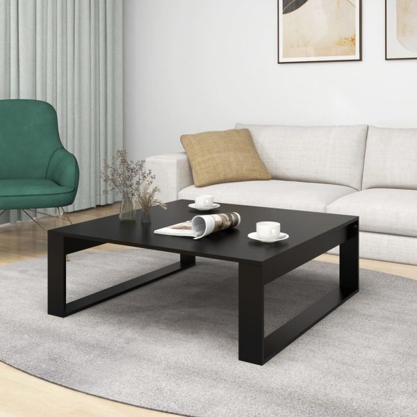 Tavolino Da Salotto Nero 100x100x35 Cm Truciolato - Image 3