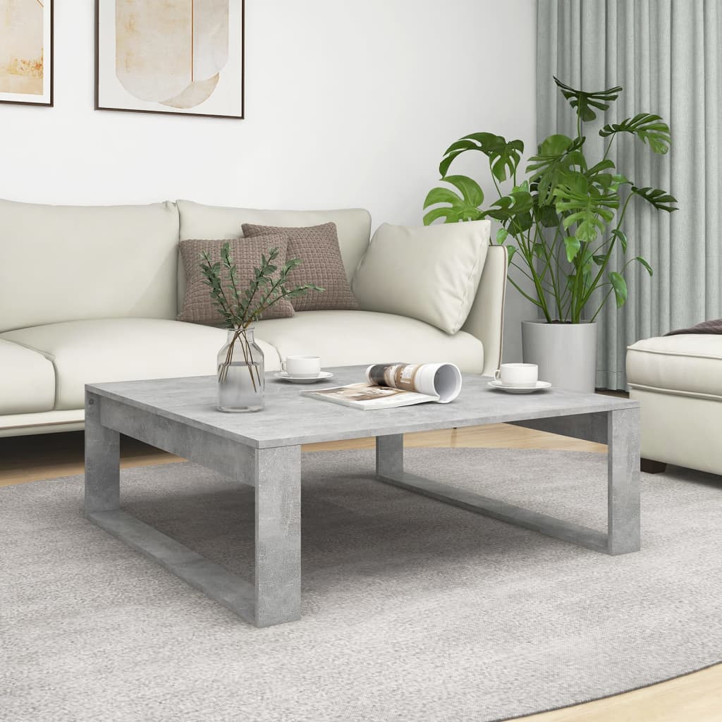 Tavolino Da Salotto Grigio Cemento 100x100x35 Cm Truciolato