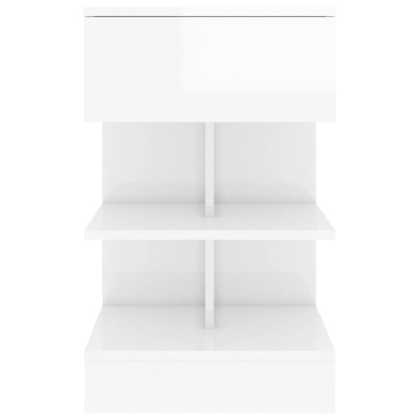 Comodino Bianco Lucido 40x35x65 Cm In Truciolato - Image 5