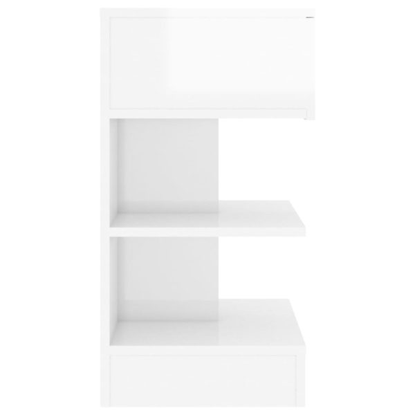 Comodino Bianco Lucido 40x35x65 Cm In Truciolato - Image 6