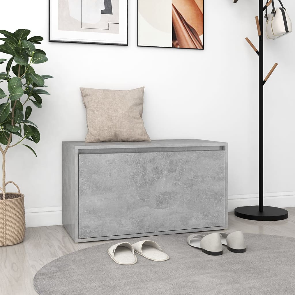 Panca Da Ingresso 80x40x45 Cm Grigio Cemento In Truciolato