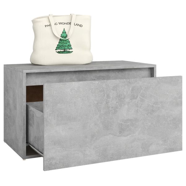 Panca Da Ingresso 80x40x45 Cm Grigio Cemento In Truciolato - Image 4