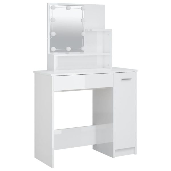 Toeletta Con Led Bianco Lucido 86,5x35x136 cm - Image 3