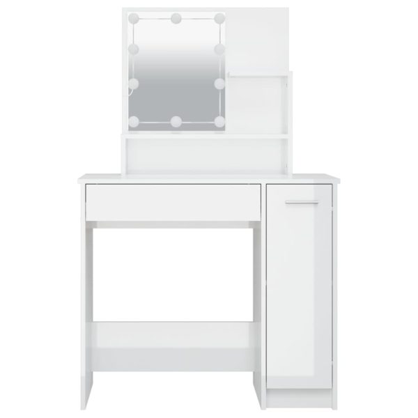 Toeletta Con Led Bianco Lucido 86,5x35x136 cm - Image 5