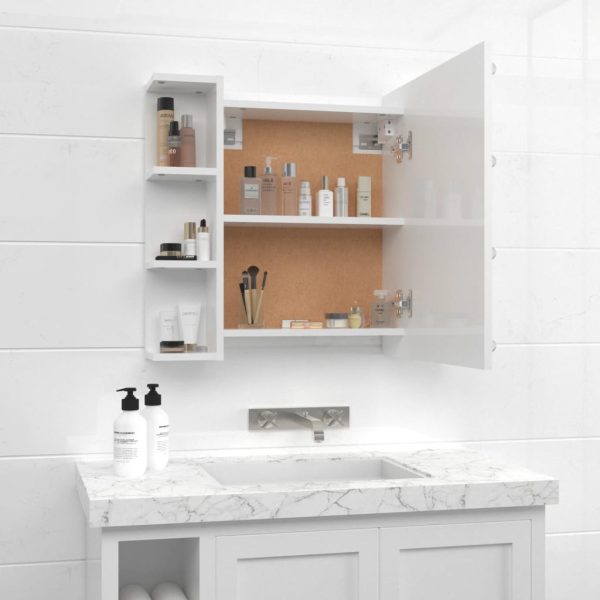 Mobile A Specchio Con Led Bianco Lucido 70x16,5x60 cm - Image 5