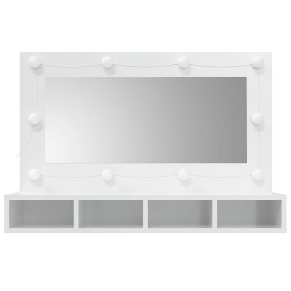 Mobile A Specchio Con Led Bianco Lucido 90x31,5x62 cm - Image 4