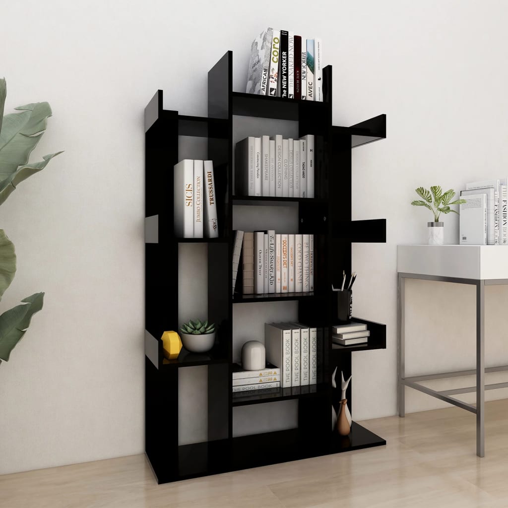 Libreria Nera 86x25,5x140 Cm In Truciolato