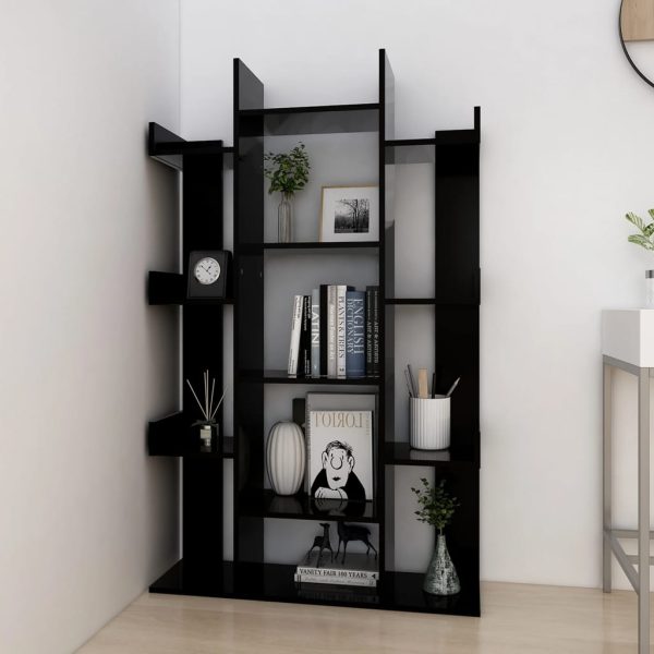 Libreria Nera 86x25,5x140 Cm In Truciolato - Image 3