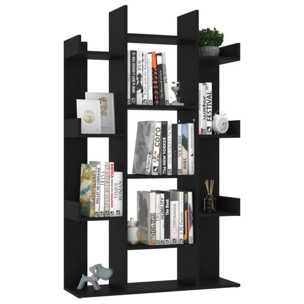 Libreria Nera 86x25,5x140 Cm In Truciolato - Image 4