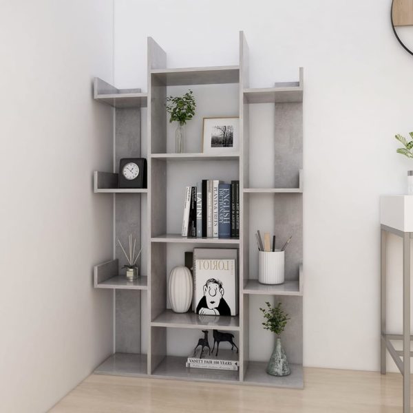 Libreria Grigio Cemento 86x25,5x140 Cm In Truciolato - Image 3
