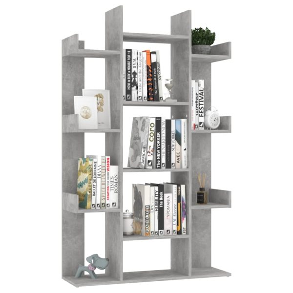 Libreria Grigio Cemento 86x25,5x140 Cm In Truciolato - Image 4