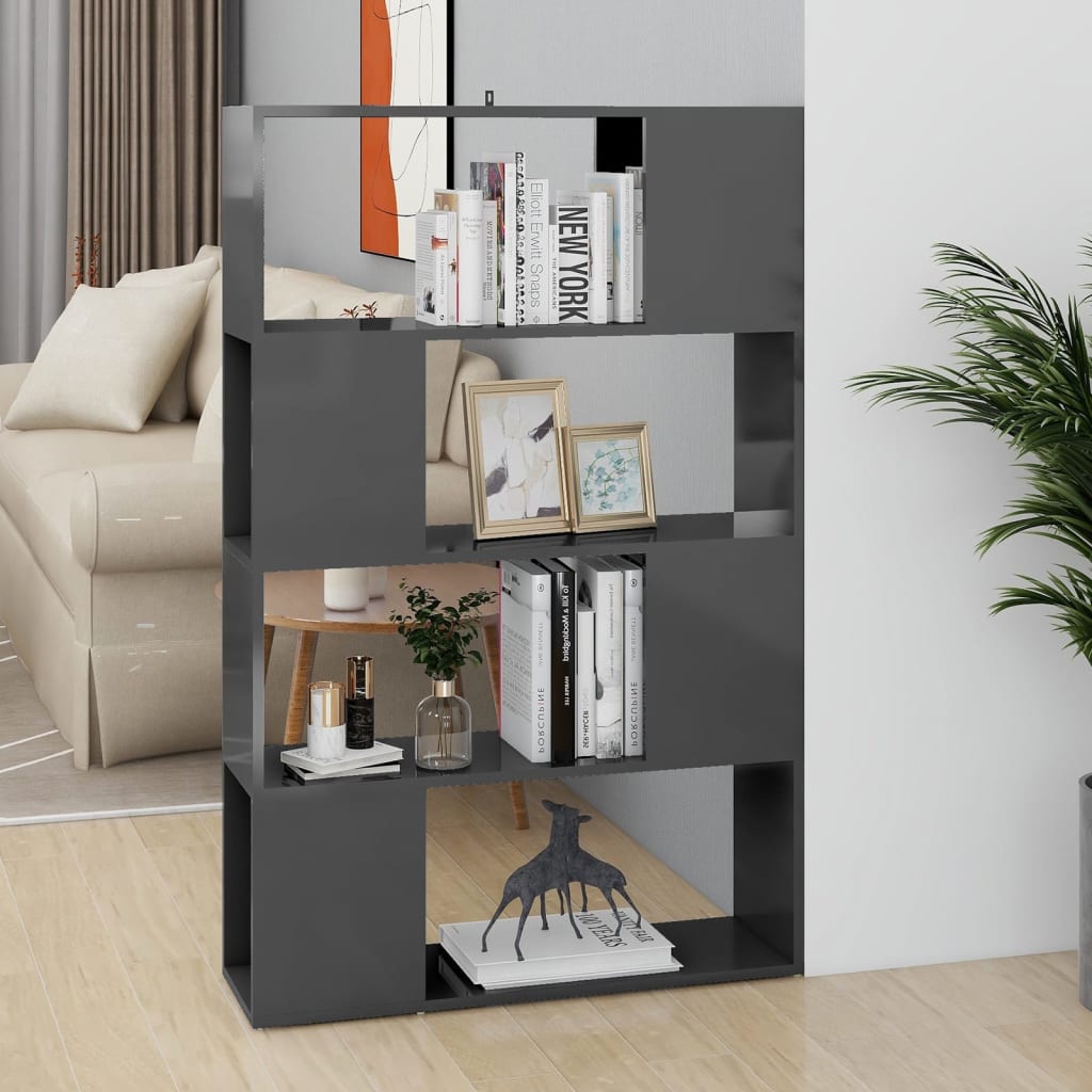 Libreria/divisorio Grigio Lucido 80x24x124,5 cm