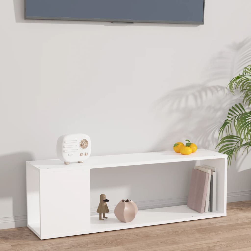 Mobile Porta Tv Bianco 100x24x32 Cm In Legno Multistrato