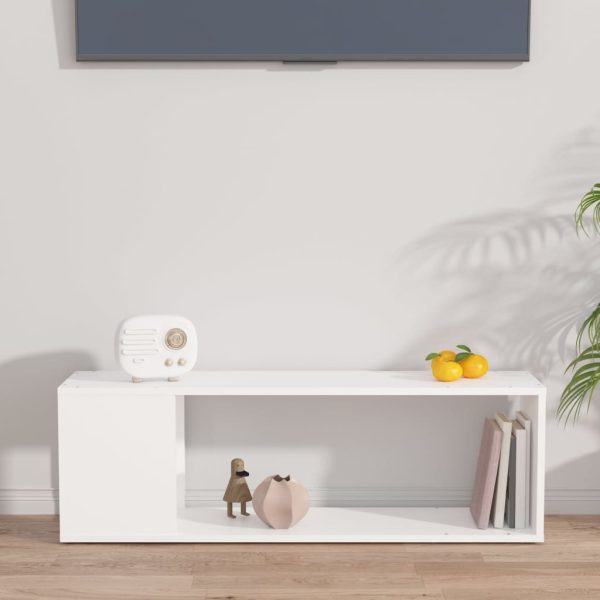 Mobile Porta Tv Bianco 100x24x32 Cm In Legno Multistrato - Image 5