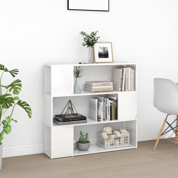 Libreria/divisorio Bianco Lucido 100x24x94 cm - Image 3