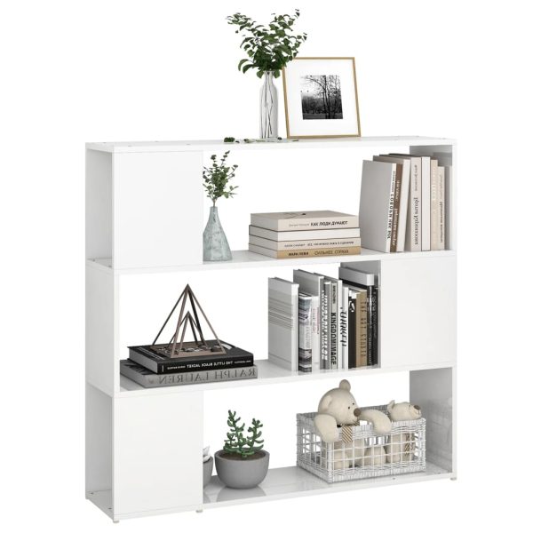 Libreria/divisorio Bianco Lucido 100x24x94 cm - Image 4