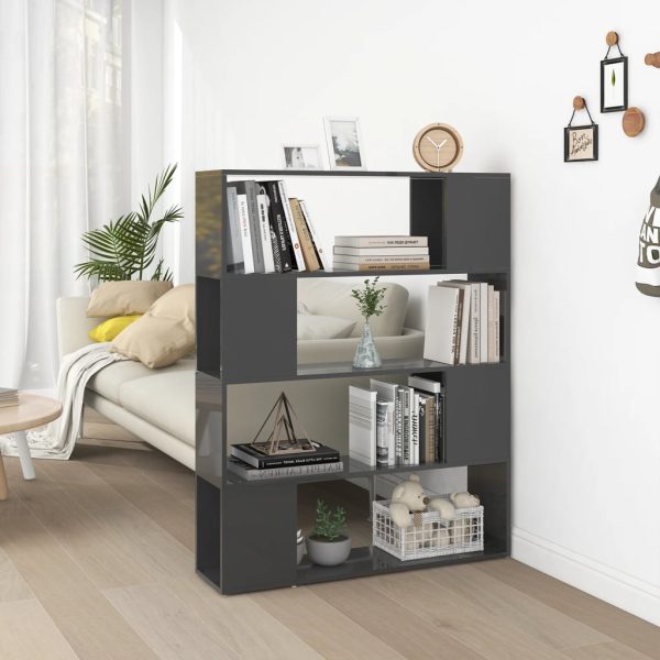 Libreria/divisorio Grigio Lucido 100x24x124 cm