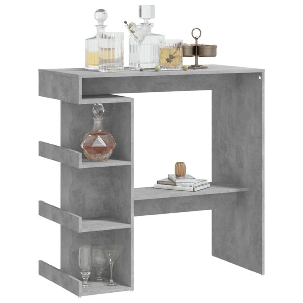 Tavolo Bar Con Ripiani Grigio Cemento 100x50x101,5cm Truciolato - Image 4