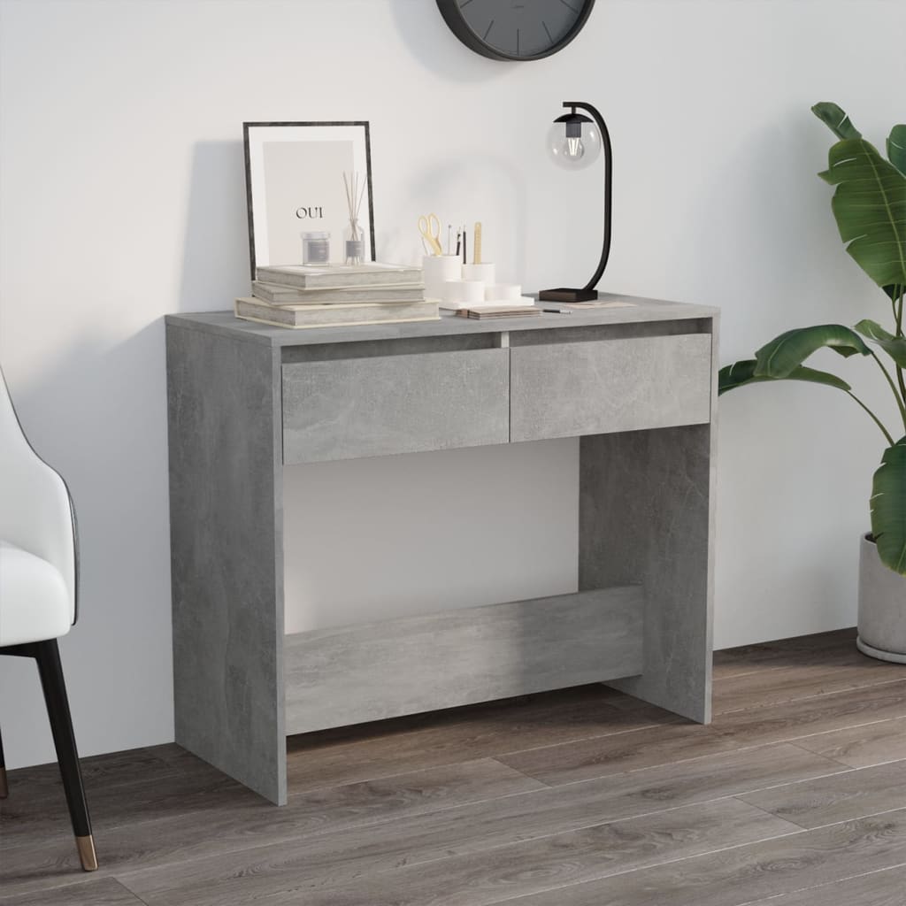 Tavolo Consolle Grigio Cemento 89x41x76,5 Cm In Acciaio