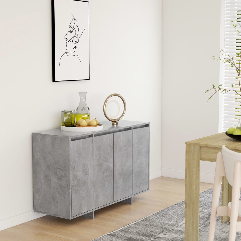 Credenza Grigio Cemento 120x41x75 Cm In Truciolato