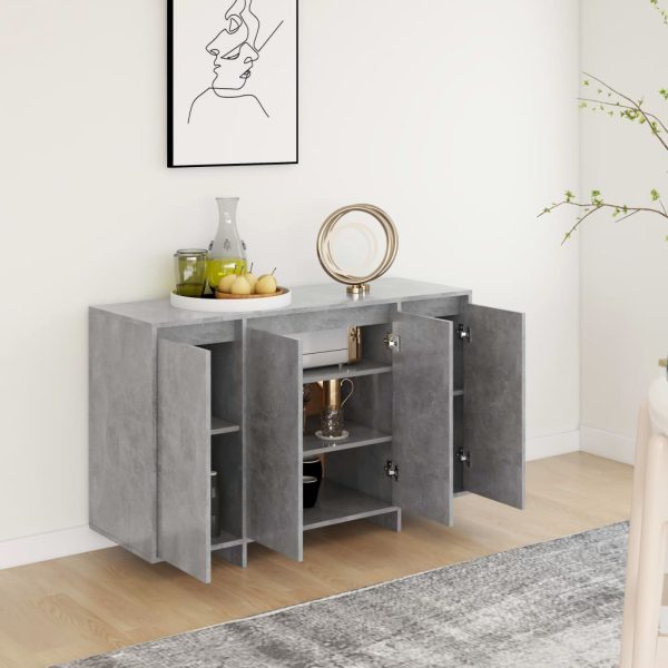 Credenza Grigio Cemento 120x41x75 Cm In Truciolato - Image 4