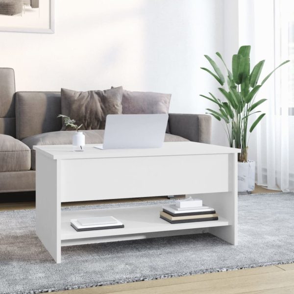 Tavolino Da Salotto Bianco 80x50x40 Cm In Legno Multistrato - Image 3