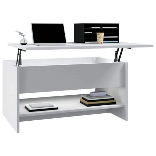 Tavolino Da Salotto Bianco 80x50x40 Cm In Legno Multistrato - Image 4