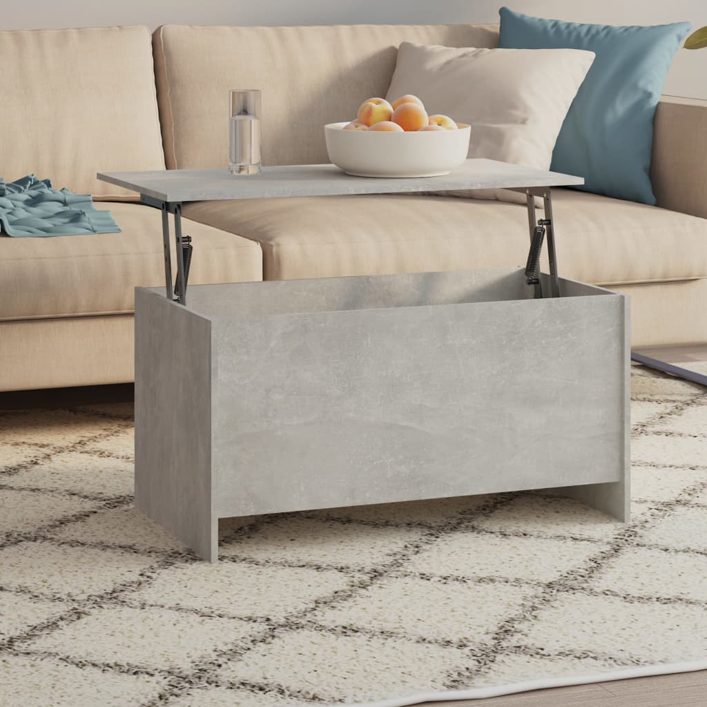 Tavolino Grigio Cemento 102x55,5x52,5 Cm In Legno Multistrato