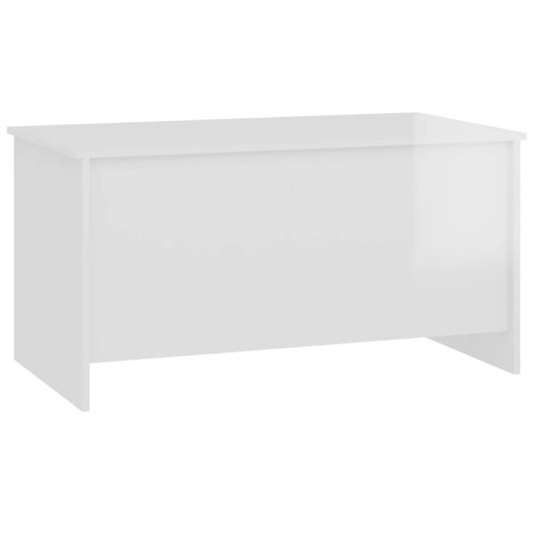 Tavolino Bianco Lucido 102x55,5x52,5 Cm In Legno Multistrato - Image 3
