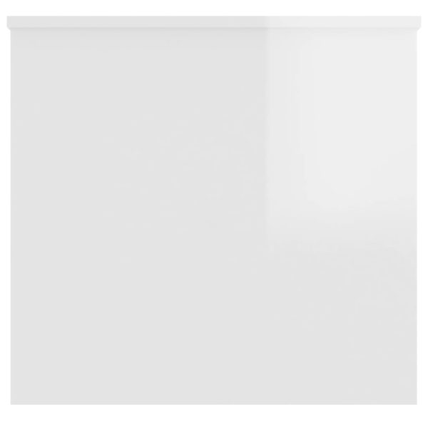 Tavolino Bianco Lucido 102x55,5x52,5 Cm In Legno Multistrato - Image 5