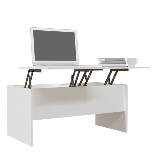 Tavolino Da Salotto Bianco 102x50,5x46,5cm In Legno Multistrato - Image 4