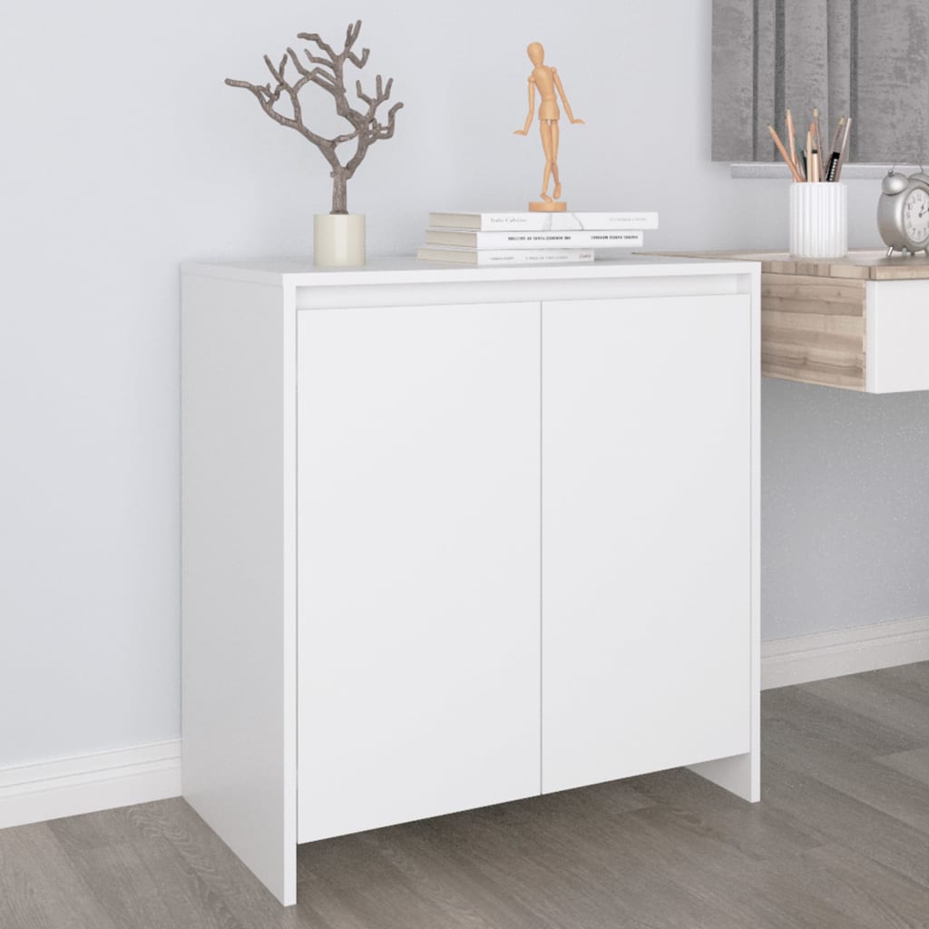 Credenza Bianca 70x41x75 Cm In Legno Multistrato