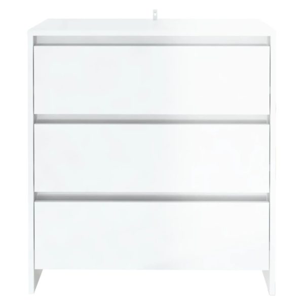Credenza Bianco Lucido 70x41x75 Cm In Truciolato - Image 3
